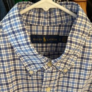 Ralph Lauren White and Blue Checkered Men's Shirt